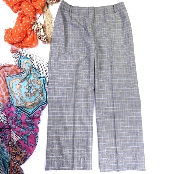 Carlisle Pants - New Carlisle Grey Plaid Business Slacks Sz 14